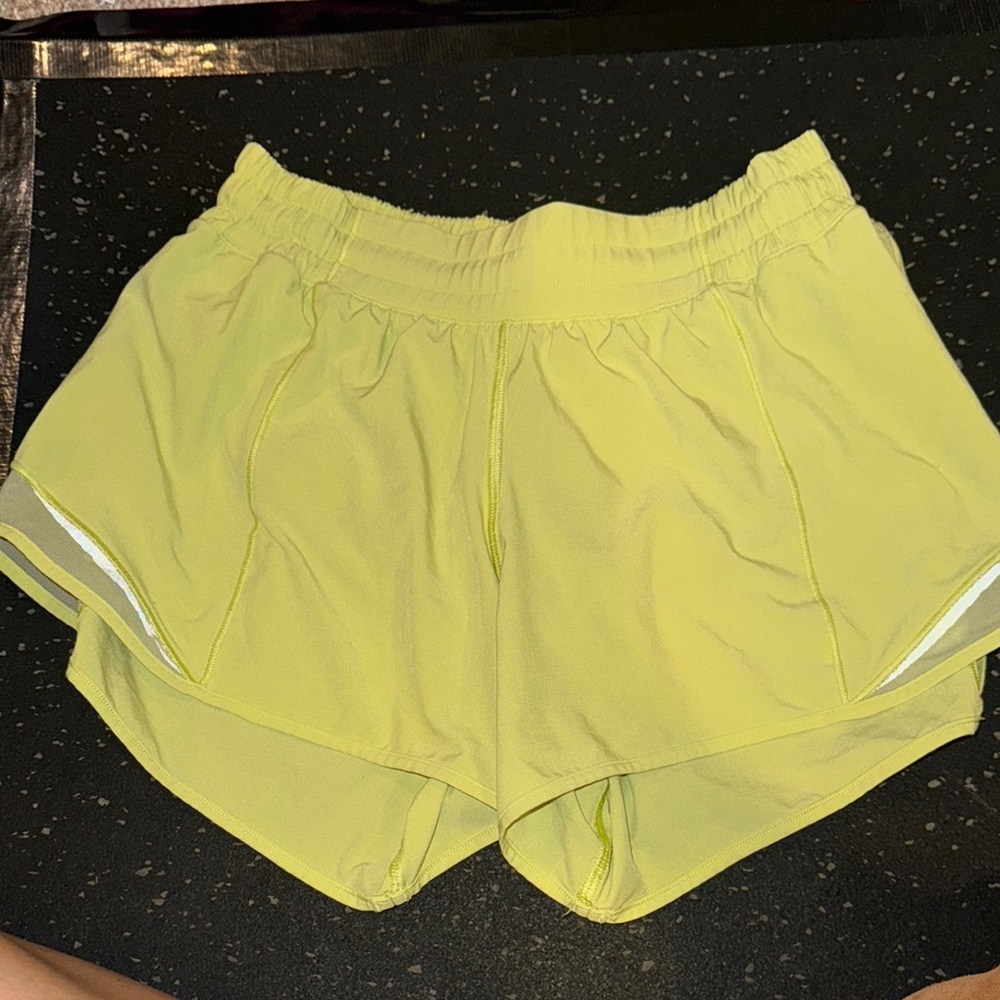 Lululemon Athletica Bright Yellow Athletic Shorts hotty hot bright yellow / neon